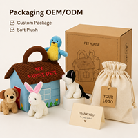 Peluches personnalisées OEM en gros, jouet en peluche, sac de transport pour animaux en peluche avec poignée, ensemble de jouets pour enfants et animaux en peluche, cadeau pour enfant