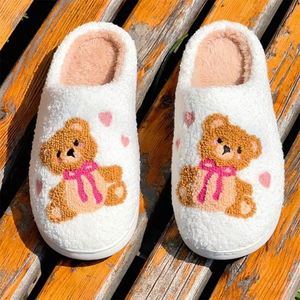 Floral Slippers <strong>Women</strong> Plush Fuzzy Indoor Shoes Cute Flower Embroidery Design Soft Warm Home Footwear with Memory Foam Slippers - Product Image 1