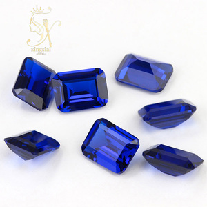 Piedra Preciosa de Espinela Azul Sintética al por Mayor, Corte Esmeralda de 3*5mm a 12*16mm, Espinela Azul 113 #   Piedra de Color - Product Image 1