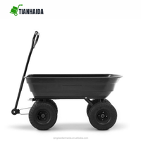Chariot de jardin pliable en plastique et acier de grande capacité 85L, chariot à benne basculante OEM pour usage extérieur, jardin et ferme