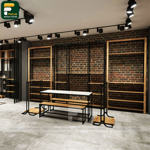 Expositor de ropa minimalista para boutique, panel flotante, armario colgante para prendas, bloque visual limpio - Product Image 3