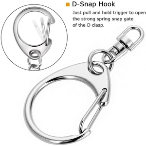 <span class=keywords><strong>Prix</strong></span> usine 50mm porte-clés mousqueton porte-clés D forme or argent fermoir mousqueton porte-clés - Product Image 3