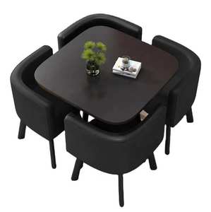 Cafe Shop Furniture Dinning <b>Set</b> Custom Colors <b>Wooden</b> Metal Iron Square <b>Dining</b> Table and <b>Chairs</b> - Product Image 1