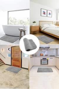 Luxury Anthracite Plush Diatom Bath Mat Washable 25mm Soft Polyester Cotton <b>Back</b> Non Slip Hotel Turkey Wholesale Custom Size OEM - Product Image 4