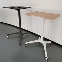 Bureau réglable en hauteur à colonne unique en aluminium, ergonomique, robuste, écologique, pour usage commercial et domestique, avec vérin pneumatique