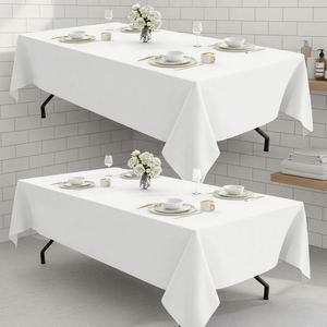 Black Solid Pattern Durable Tablecloth 60x102 Inch 6 Feet Stain/Wrinkle Resistant Washable <b>Table</b> Cover for - Product Image 4