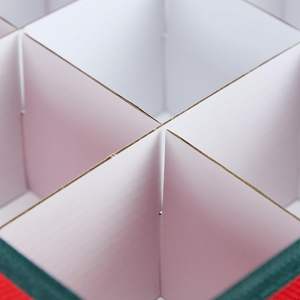 Caja de Almacenamiento para Adornos Navideños al por Mayor, Juego de 2, 64 Compartimentos, A x L x P: 33 x 32 x 32 cm, Rojo / Verde - Product Image 5