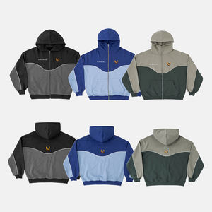 Sudadera con Capucha KingSen de Invierno, Personalizada, con Bloques de Color Digitales, en Felpa Francesa 100% Algodón, con Cierre y Cuello Alto, para Hombre y Mujer - Product Image 5