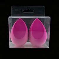 Boîtes en plastique transparentes personnalisées en PVC/PET pour cosmétiques, outils de maquillage, pinceaux, éponges douces, applicateurs, avec crochet européen