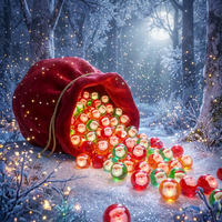 Groothandel Kerstman Gummy Candy 3D Balvormige Gevulde Jam Jelly Snoepjes voor Kerst Feest Favoriet Cadeau