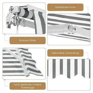 Nhà thời trang thu vào Patio ban công ngoài trời mái hiên Sun Shade sắt và khung nhôm với Polyester buồm chất liệu trên bán - Product Image 3