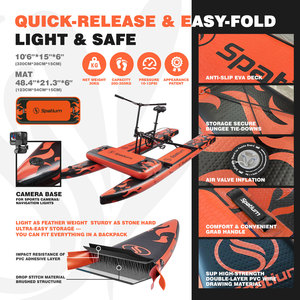 จักรยานน้ำเป่าลม Spatium CE Certificate PVC Drop Stitch Sea Bike ปิดผนึกอย่างดี ไม่มีการรั่วซึม มั่นคง แข็งแรง เหมาะสำหรับคนรักการตกปลา - Product Image 2