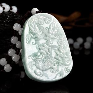 Colgante de Jadeíta Natural con Dragón Chino y Buda, Joyería para Hombre, Estilo Budista Chino, Regalo con Certificado de Tasación FG48 - Product Image 2