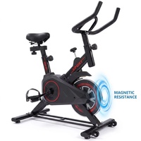 Vélo de spinning silencieux à transmission par courroie, guidon en mousse, écran LCD, support de téléphone, réglage de la hauteur