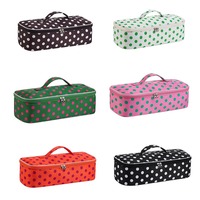 Large Capacity Polka Dot Hair Tools Travel Bag Portable Hair Dryer Storage Organizer Case for Blow Dryer Nozzles Accessories