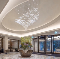 Lustre en verre de luxe ECOJAS pour hall d'hôtel super marché hôtel de mariage nouveau design grande suspension