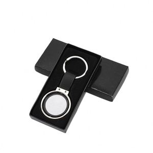 Porte-clés de luxe personnalisé en métal rotatif double face de forme irrégulière avec impression UV intégrale, idéal comme cadeau souvenir et support de clés par sublimation - Product Image 1