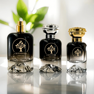 Botellas de <span class=keywords><strong>perfume</strong></span> de 50ml de alta calidad con logotipo, botella de <span class=keywords><strong>Perfume</strong></span> vacía de vidrio en aerosol negro degradado cilíndrico con caja de embalaje - Product Image 1