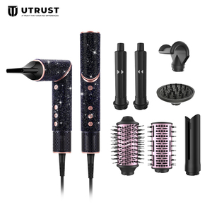 Brosse à air chaud ionique BLDC 8 en 1 haute vitesse 1300-1500W 110 000 tr/min, sèche-cheveux, <span class=keywords><strong>styler</strong></span>, boucleur, modèle HB-8201 - Product Image 1