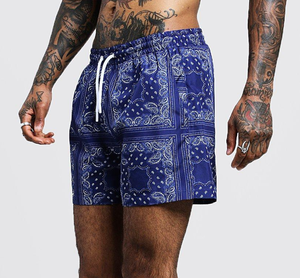 Trendsetting blue bandana shorts For 