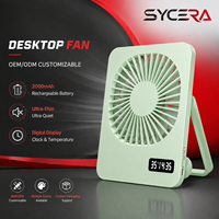 Ventilateur de bureau USB personnel rechargeable, ventilateur de refroidissement portable ultra silencieux, design fin, affichage numérique, fabricant OEM ODM