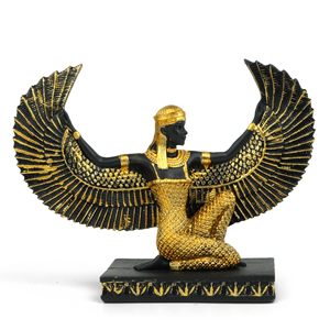 Figurine d'Isis égyptienne à genoux aux ailes ouvertes, sculpture de la déesse de la mythologie égyptienne antique - Product Image 2