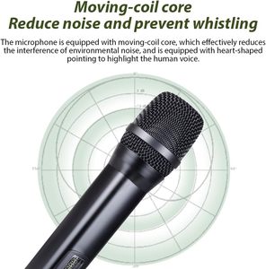 Micrófono Dinámico Portátil UHF con Conector XLR, Micrófono Inalámbrico Recargable de Mano con Eco para Karaoke, Bajo Precio para Conferencias - Product Image 5