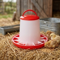 Mangeoire automatique en plastique pour poussins, seau d'alimentation par gravité pour volailles, mangeoire suspendue pour oiseaux, pour poussins, cailles, pigeons, fournitures pour animaux de basse-cour, rouge