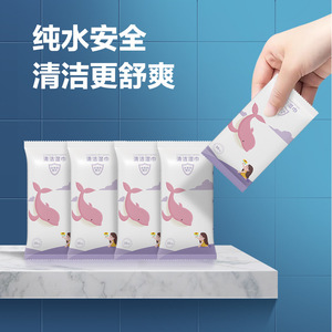 Haining Tide Cleaning <b>Wipes</b> 10pcs Portable Disposable With Floral Fragrance For <b>Hand</b> Mouth Face Travel Use - Product Image 1