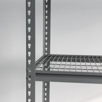 Étagère d'exposition de stockage sans boulon avec faisceau étagé 2 rivets avec étagères en maille de grille en acier