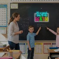 C'est une bonne journée pour faire de la mathématique - Panneau lumineux néon LED - Panneau néon mathématique pour la salle de classe - Lumières néon pour les salles de classe