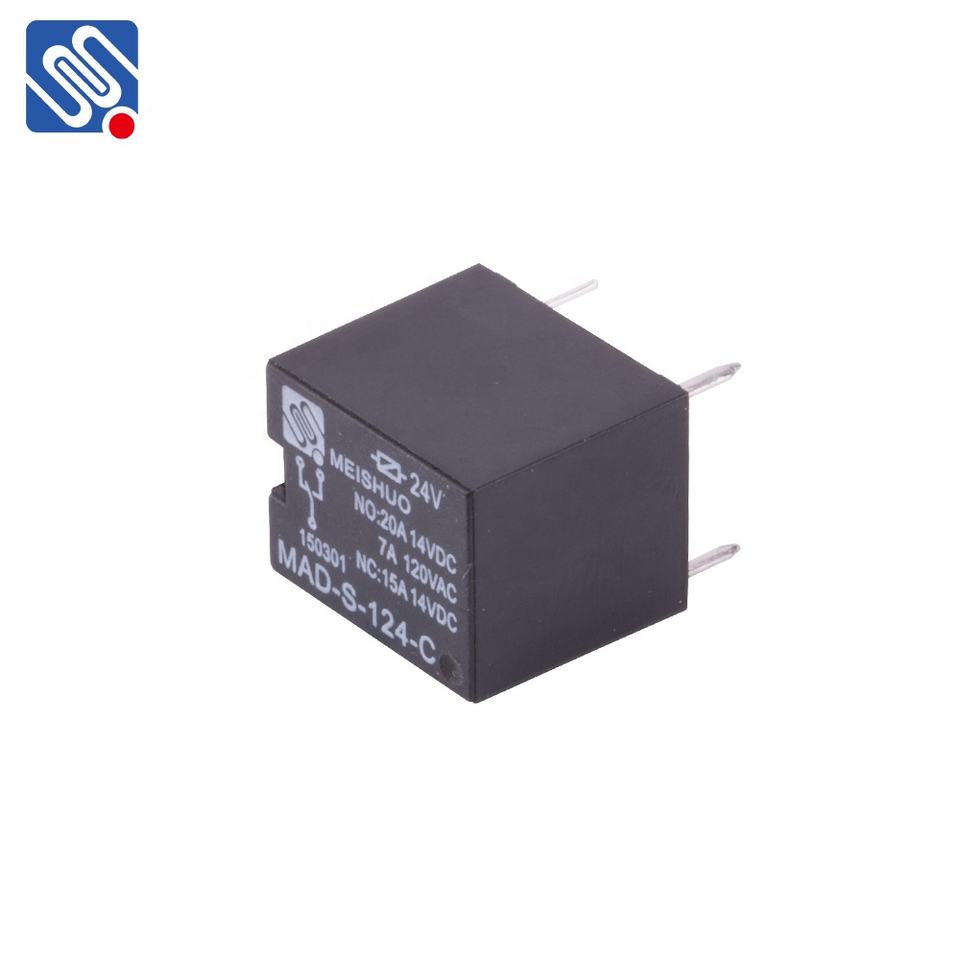 Meishuo MAD-S-124-C 24 Volt Dc Power 0.6W Hot Sell PCB 24v Car Relay