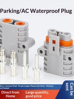 Connecteur de batterie étanche bipolaire 50A 600V avec joint orange isolé pour bornes de batterie de camping-car, véhicule électrique et chariot élévateur