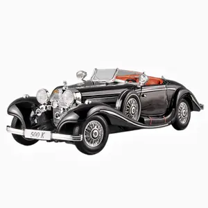 1:18压铸模型汽车梅赛德斯-奔驰500k合金模型汽车旧模具手工装饰收藏金属礼品汽车模型
