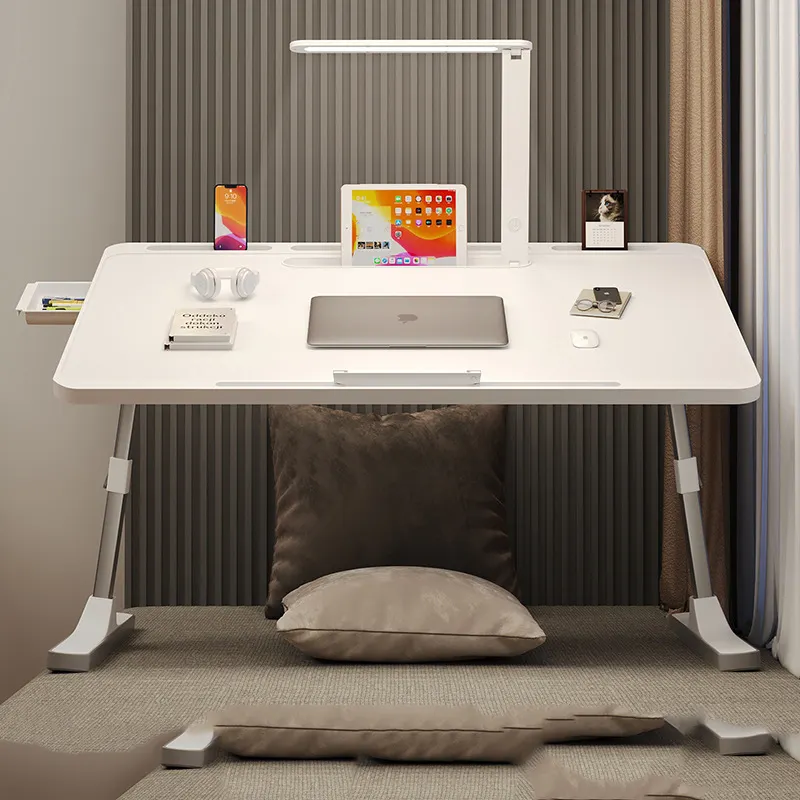 Scrivania pieghevole sul letto tavolo per Computer di sollevamento regolabile In lega di alluminio Mini tavolo da studio a letto