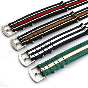<span class=keywords><strong>Bracelet</strong></span> de montre en nylon tissé personnalisable en gros, sangle de montre en nylon réglable de type ceinture de sécurité, provenant de fabricants d'accessoires et de pièces de montre - Product Image 2