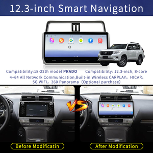Unidad Principal para Auto Toyota Prado 18-22 con Pantalla Táctil de 12.3'', 4+64GB, Wifi 5G Opcional, Reproductor Panorámico de 360°, Pantalla HD para Auto - Product Image 1