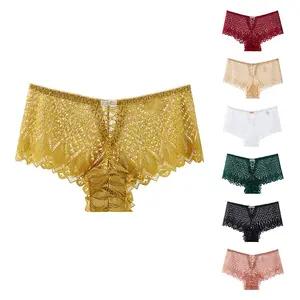 Wholesale Girls Panties Ropa interior de encaje para mujer Bragas de encaje sexy tracless jacquard lace underwear