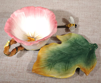 Tasse en céramique de fleur de jardin de printemps tasse à café lait tasse à thé soucoupe cuillère ensemble cadeau en céramique élégant tasse à thé et soucoupe ensemble