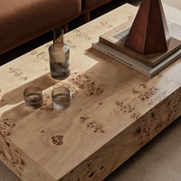 Meubles de luxe sur mesure pour villa d'hôtel haut de gamme Table basse en bois de ronce au design ancien Table d'appoint française vintage pour le salon