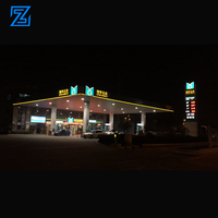 Structure professionnelle en acier et aluminium pour la construction de toitures préfabriquées en treillis spatial pour stations-service et pompes à carburant