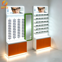 Vitrine d'exposition pour magasin d'optique professionnel, présentoirs lumineux à LED pour opticien, en bois et métal, pour la vente