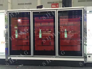 Video quảng cáo trong suốt Màn hình LCD tủ lạnh nhà máy trực tiếp LED cửa kính hiển thị tủ đông làm mát không khí chế độ - Product Image 6