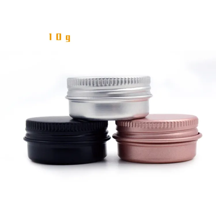 10ミリリットルEmbossed Small Cosmetic Container Screw Cap Aluminum Lip Balm Jars