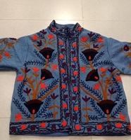 Jaket rajut Solid reversibel buatan tangan penjualan terbaik jaket berlapis katun pakaian luar bordir Boho cepat kering untuk