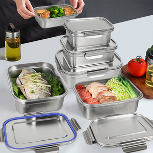 NEW Design Stainless Steel <strong>Lunch</strong> <strong>Box</strong> With 1/2/3 Compartment Metal Bento <strong>Box</strong>