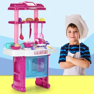 Kinderen Dag Gift Keuken Set Speelgoed Educatief Koken Tafel Set Speelgoed Voor Kinderen Spelletjes Met Muziek En Licht