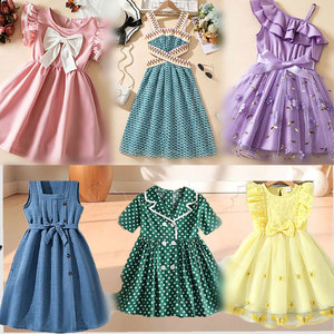 Original Branded Children Nice Dresses Kids Clothing Used <b>Clothes</b> Summer Ropa De Bebe, Random Delivery Child Flower Girl Dress - Product Image 1