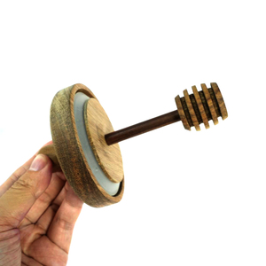 Nhà Tự Nhiên Thủy Tinh Nhỏ Mật Ong Lọ <span class=keywords><strong>Container</strong></span> Cho Xi-rô Với Keo Gáo Bằng Gỗ Và Nắp - Product Image 4