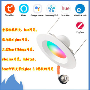 El Éxito de Ventas Transfronterizo: Lámpara de Techo Empotrada Inteligente Zigbee RGBW de 6 Pulgadas <span class=keywords><strong>con</strong></span> Atenuación, Ajuste de Color y Control por Voz - Product Image 2